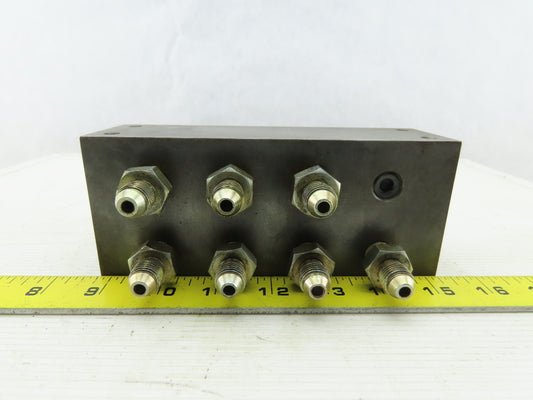 8 Station Pass Thru Manifold Rigid Supply To Flared Adapter Block