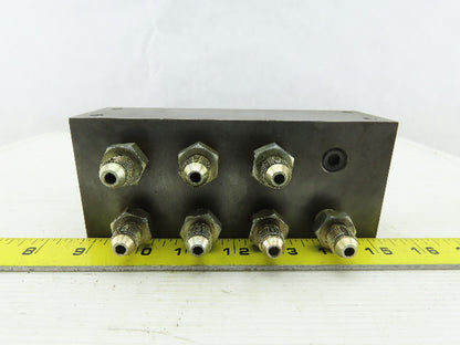 8 Station Pass Thru Manifold Rigid Supply To Flared Adapter Block