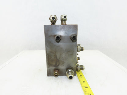 14 Port Hydraulic Manifold ISO 4401 Size Section For 4 Port Valve