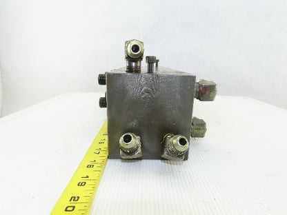 14 Port Steel Hydraulic Manifold With 4 ISO 4401 Valve Spaces
