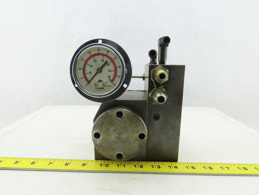 4 Port Hydraulic Manifold 3 Valve Section Pressure Reducing Flange