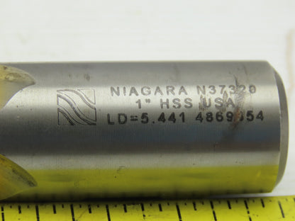 Niagara N37320 1" HSS, 5.441 Lead Square End Mill 4-Flute 6-1/2 OAL, 4" LOC