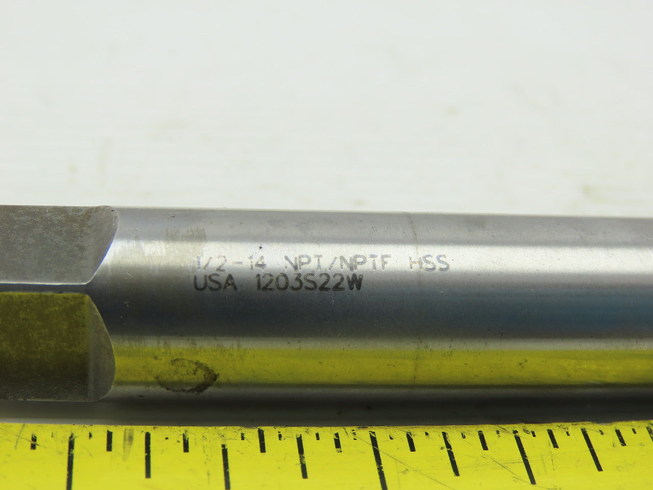 1203S22W 1/2-14 x 6" NPT 4 Flute Tin Coated Extension Hand Tap