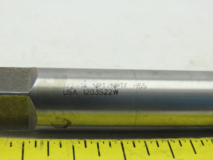 1203S22W 1/2-14 x 6" NPT 4 Flute Tin Coated Extension Hand Tap