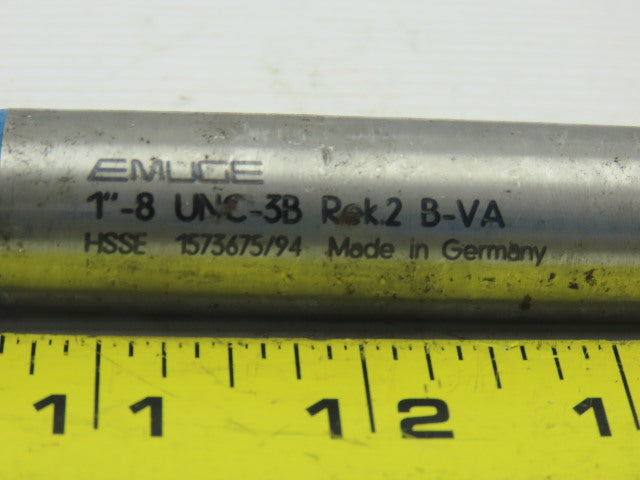 Emuge Rek2 B-VA 1-8 UNC-3B Machine Plug Hand Tap Cobalt HSSE 11°17'/400