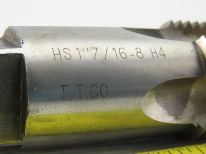 1-7/16-8N H4 HS 4 Flute Bottoming Hand Tap