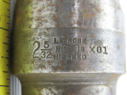 Latrobe 2-5/32" MT5 Taper 2 Flute Spiral 118° Angle Drill Bit 24" OAL
