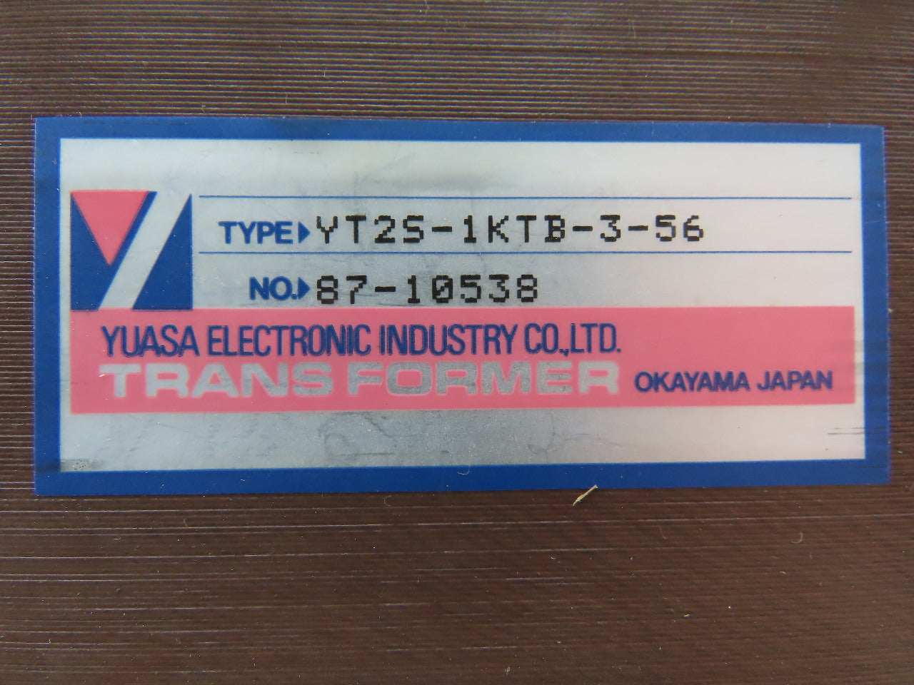 Yuasa YT2S-1KTB-3-56 200/220-100V Primary 19/27V Secondary Transformer