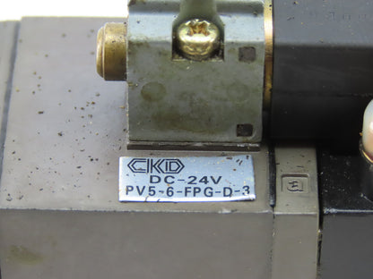 CKD PV5-6-FPG-D-3 Double Solenoid Pneumatic Directional Valve 24VDC