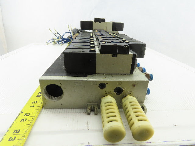 SMC VF2-4-FHG-D3Z Pneumatic Solenoid Operated Logic Valve Bank 24VDC