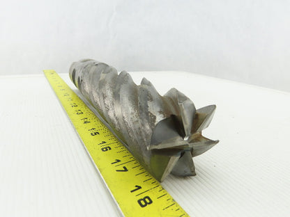 2" Right Hand 6 Flute HSS 6" Cut End Mill 2" Straight Shank Sharpened 9-3/4 OAL