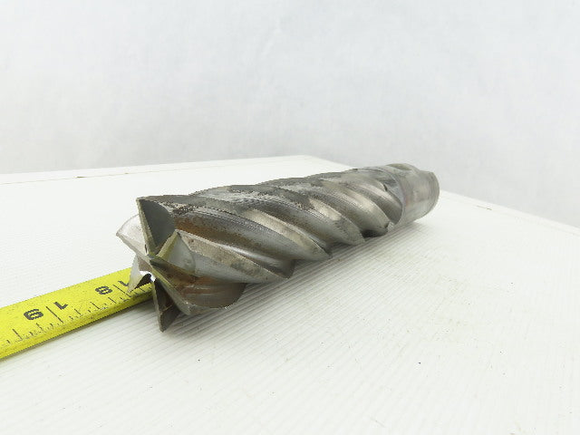 2" Right Hand 6 Flute HSS 6" Cut End Mill 2" Straight Shank Sharpened 9-3/4 OAL