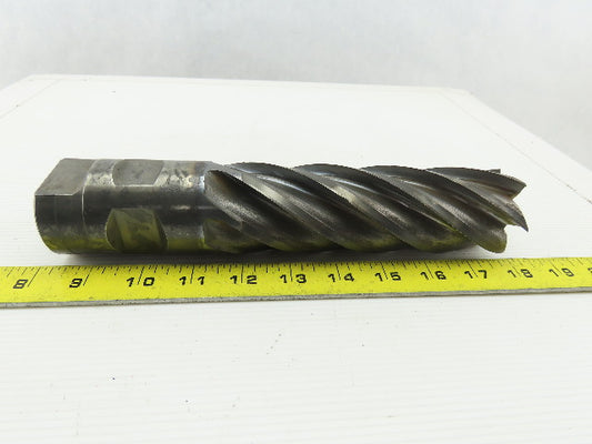 2" Right Hand 6 Flute HSS 6" Cut End Mill 2" Straight Shank Sharpened 9-3/4 OAL