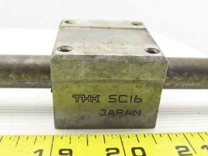 THK 36-1/2" x 16MM Linear Rod With 2 SK16 End Plates 2 SC16 Linear Slide Bushing
