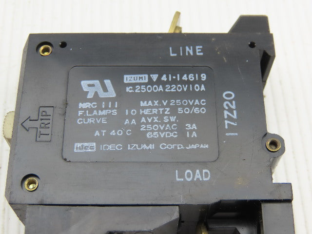 Idec NRC-111 7A-AA 1A 5A 7A 10A 250V 50/60Hz Circuit Breaker Mixed Lot Of 9