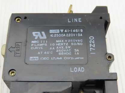 Idec NRC-111 7A-AA 1A 5A 7A 10A 250V 50/60Hz Circuit Breaker Mixed Lot Of 9