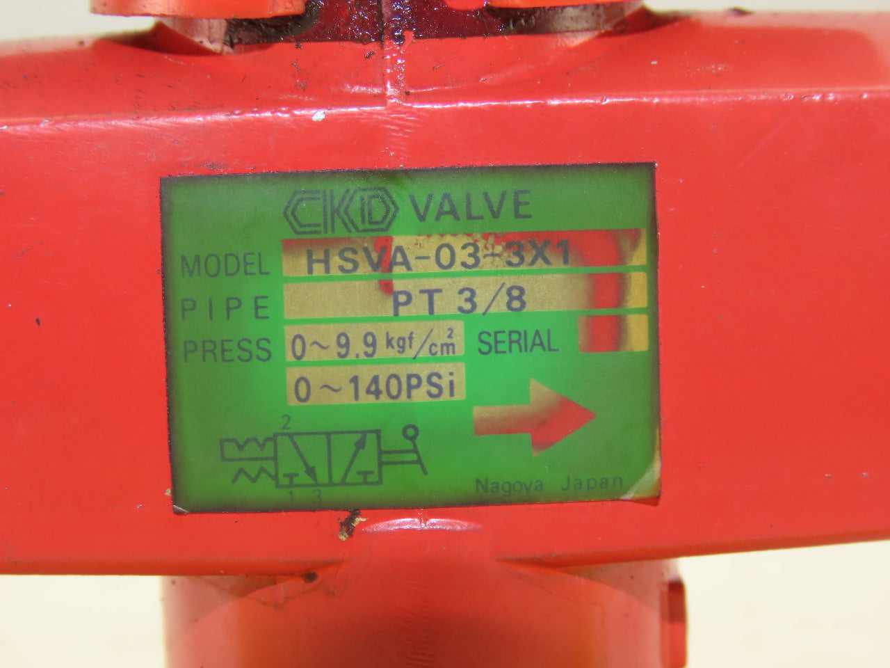 CKD HSVA-03-3X1 3/8" NPT 0-140 PSI Pneumatic Shut Off Valve Quick Exhaust