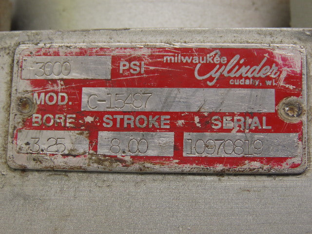 Milwaukee C-15487 3-1/4" Bore 8" Stroke 3000 Psi Hydraulic Cylinder And Probes