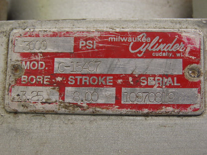 Milwaukee C-15487 3-1/4" Bore 8" Stroke 3000 Psi Hydraulic Cylinder And Probes