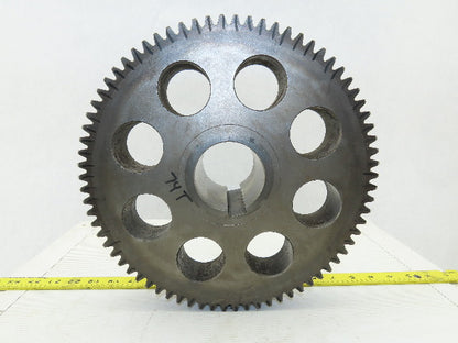 303mm OD 74T 13mm Pitch 45mm Wide 70mm Bore External Tooth Spur Gear