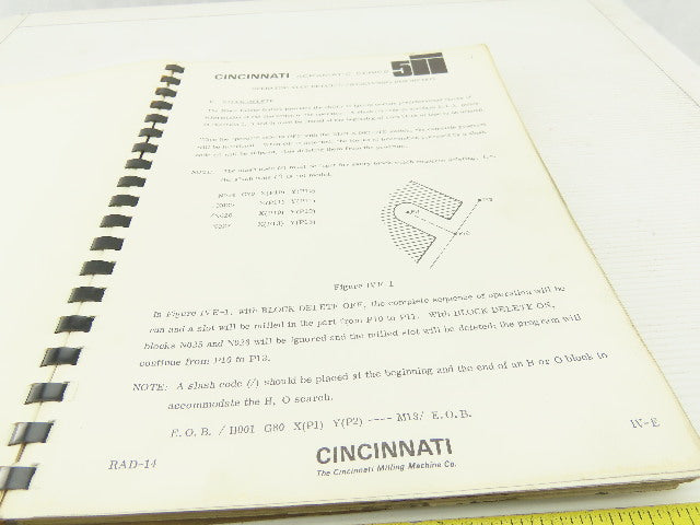 Cincinnati Milacron Acramatic 225-W Cintimatic Part Programming Guide CTL-234-MB