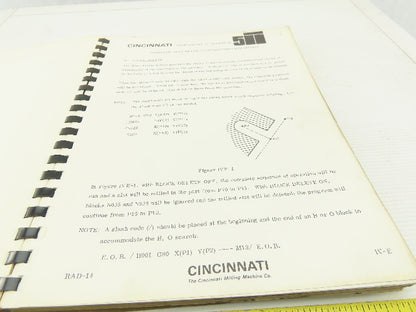 Cincinnati Milacron Acramatic 225-W Cintimatic Part Programming Guide CTL-234-MB