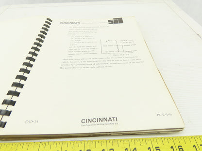 Cincinnati Milacron Acramatic 225-W Cintimatic Part Programming Guide CTL-234-MB