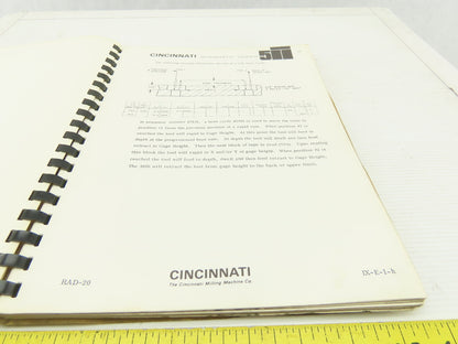 Cincinnati Milacron Acramatic 225-W Cintimatic Part Programming Guide CTL-234-MB