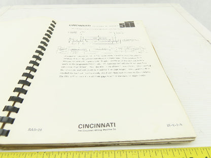 Cincinnati Milacron Acramatic 225-W Cintimatic Part Programming Guide CTL-234-MB