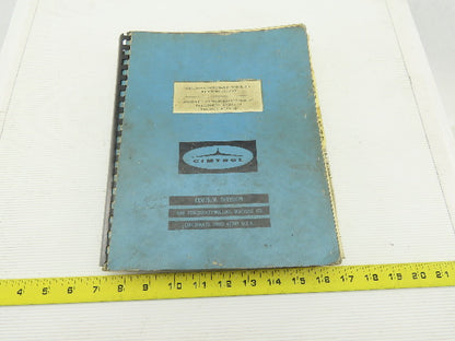 Cincinnati Acramatic Model 220 Operation Maintenance Manual Pub. No. M-2738-A1