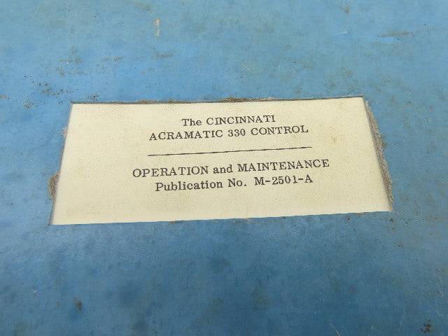 Cincinnati Cimtrol Acramatic 330 Control Operation Maintenance Manual M-2501-A