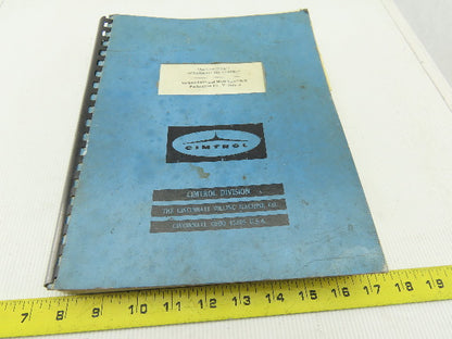 Cincinnati Cimtrol Acramatic 330 Control Operation Maintenance Manual M-2501-A