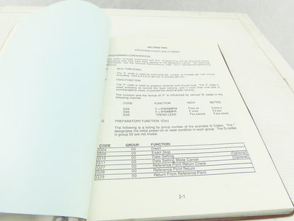 Giddings & Lewis Masterline GE Fanuc 10TF CNC Programming Manual 108-24018-02
