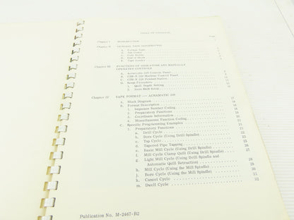 Cincinnati Acramatic M-2467-B2 Series 200 Control Programmers Manual
