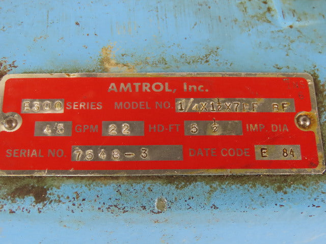 Amtrol E300 1-1/4" x 1-1/2" x 7PF 45 GPM 208-460V 1Hp Centrifugal Pump