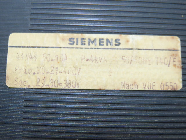 Siemens 4AN44 50-10A 460V Primary 380V Secondary 4 kVa Reactor Transformer
