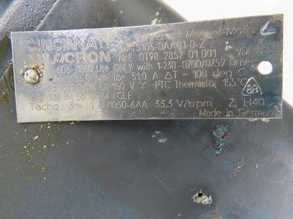 Cincinnati Milacron 1FT5106-0AA01-0-Z 150V Y 1200RPM Perm. Magnet AC Servo Motor