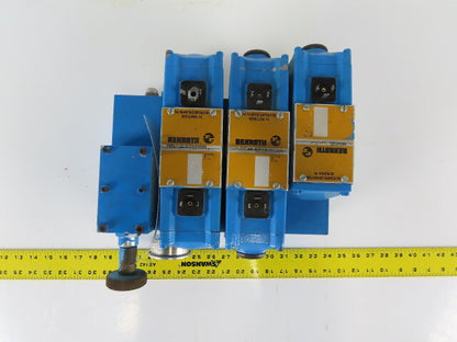 Rexroth 4WE10E21 4/3 Position Solenoid Directional Regulated Valve Bank 110V