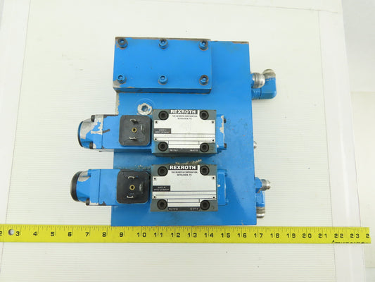 Rexroth 4WE6D51/AW120-60NZ45V 4/2 Position 2 Valve Bank Manifold Assembly