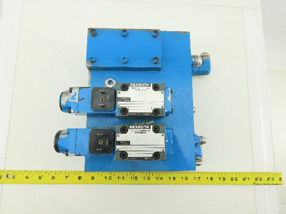 Rexroth 4WE6D51/AW120-60NZ45V 4/2 Position 2 Valve Bank Manifold Assembly