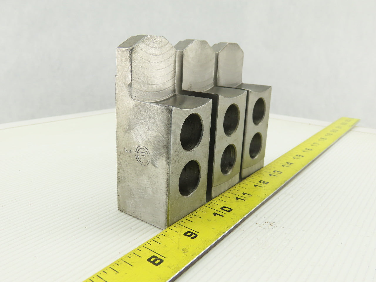 Serrated 1.5mm x 60° Soft Steel Lathe 8" Chuck Step Jaws Set of 3