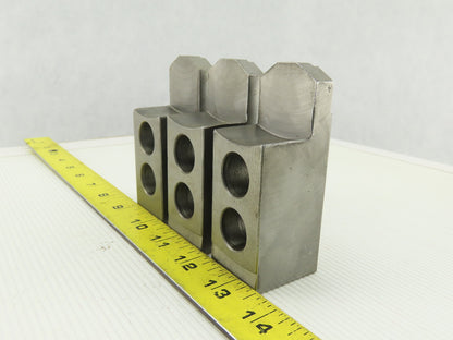 Serrated 1.5mm x 60° Soft Steel Lathe 8" Chuck Step Jaws Set of 3