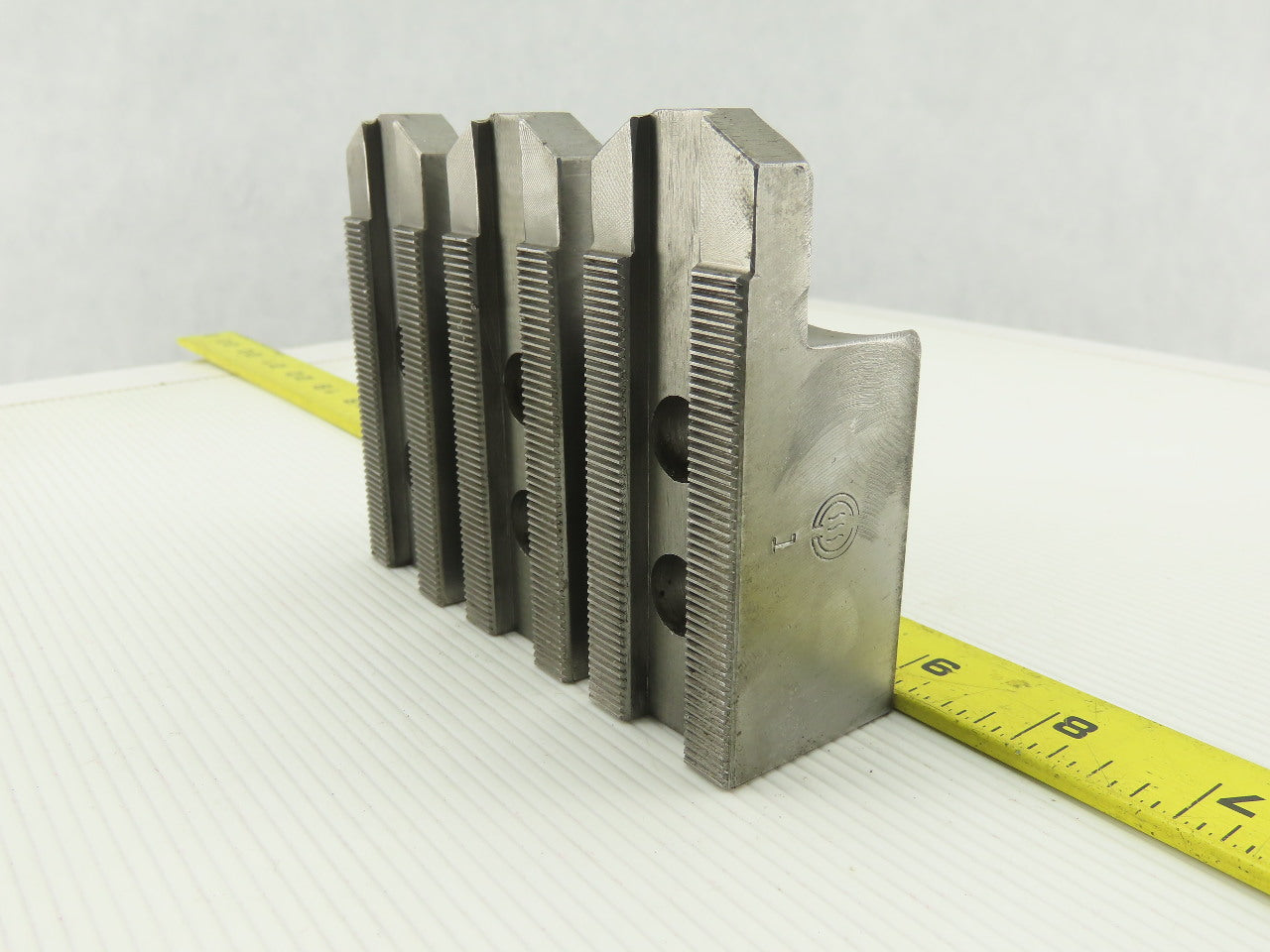 Serrated 1.5mm x 60° Soft Steel Lathe 8" Chuck Step Jaws Set of 3
