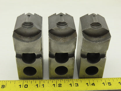Vertech KT8200P Serrated 1.5mm x 60° Soft Steel Lathe 8" Chuck Jaws Set of 3