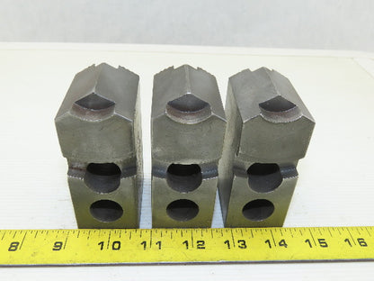 Vertech KT200P Serrated 1.5mm x 60° Soft Steel Lathe 8" Chuck Jaws Set of 3