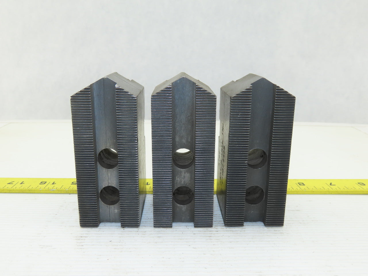 Vertech KT200P Serrated 1.5mm x 60° Soft Steel Lathe 8" Chuck Jaws Set of 3