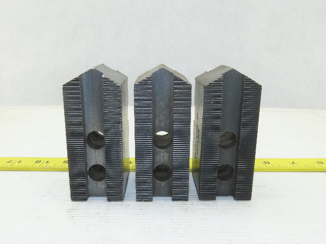 Vertech KT200P Serrated 1.5mm x 60° Soft Steel Lathe 8" Chuck Jaws Set of 3