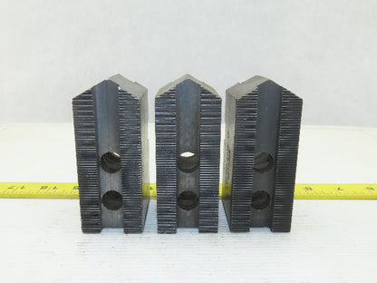 Vertech KT200P Serrated 1.5mm x 60° Soft Steel Lathe 8" Chuck Jaws Set of 3