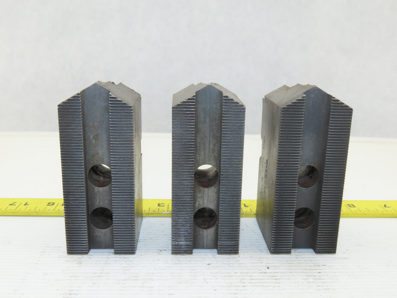 Vertech KT200P Serrated 1.5mm x 60° Soft Steel Lathe 8" Chuck Jaws Set of 3