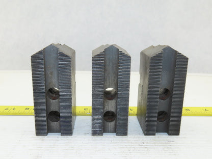 Vertech KT200P Serrated 1.5mm x 60° Soft Steel Lathe 8" Chuck Jaws Set of 3
